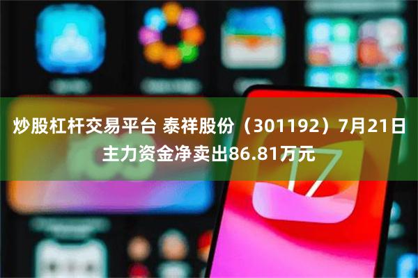 炒股杠杆交易平台 泰祥股份（301192）7月21日主力资金净卖出86.81万元