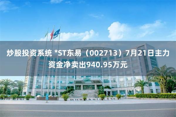 炒股投资系统 *ST东易(002713)7月21日主力资金净卖出940.95万元