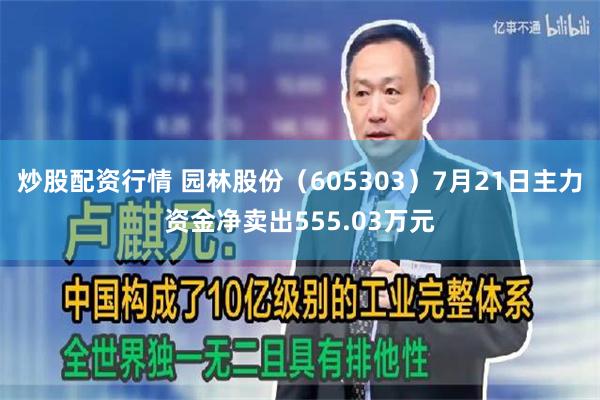 炒股配资行情 园林股份（605303）7月21日主力资金净卖出555.03万元