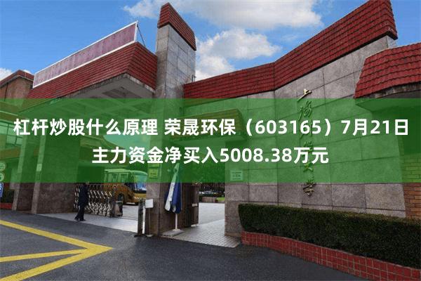 杠杆炒股什么原理 荣晟环保（603165）7月21日主力资金净买入5008.38万元