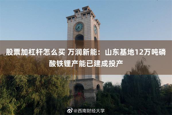 股票加杠杆怎么买 万润新能:山东基地12万吨磷酸铁锂产能已建成投产