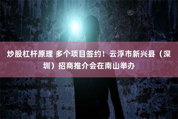 炒股杠杆原理 多个项目签约！云浮市新兴县（深圳）招商推介会在南山举办