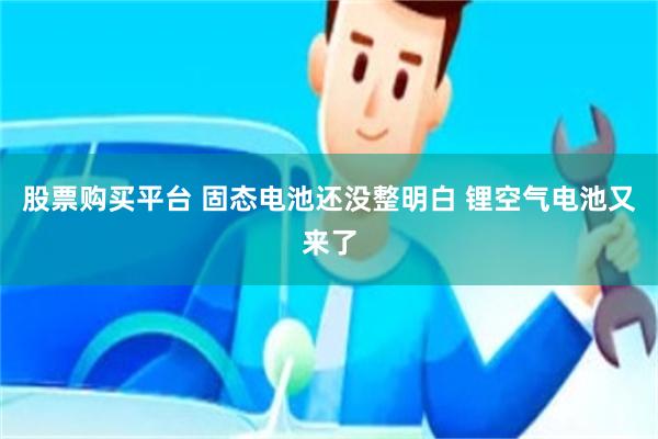 股票购买平台 固态电池还没整明白 锂空气电池又来了