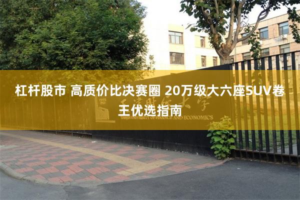 杠杆股市 高质价比决赛圈 20万级大六座SUV卷王优选指南