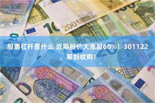 股票杠杆是什么 近期股价大涨超60%！301122，筹划收购！