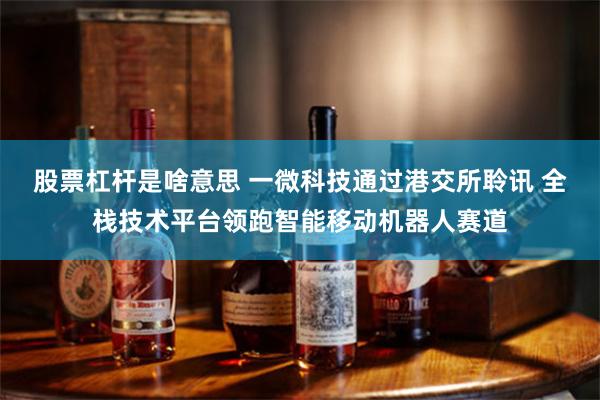 股票杠杆是啥意思 一微科技通过港交所聆讯 全栈技术平台领跑智能移动机器人赛道